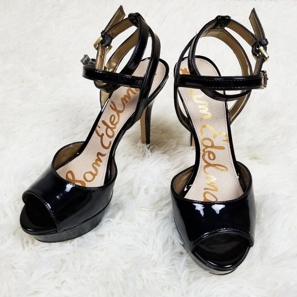 sam edelman black patent leather pumps